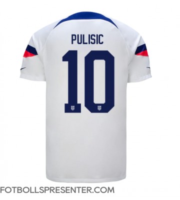 Förenta staterna Christian Pulisic #10 Hemma Matchtröja VM 2022 Kortärmad